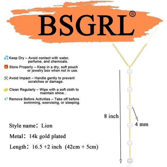 ⚡Pearl Necklace for Women 14K Gold-plated White Gold plated Dainty accessories - Picture 5 of 7